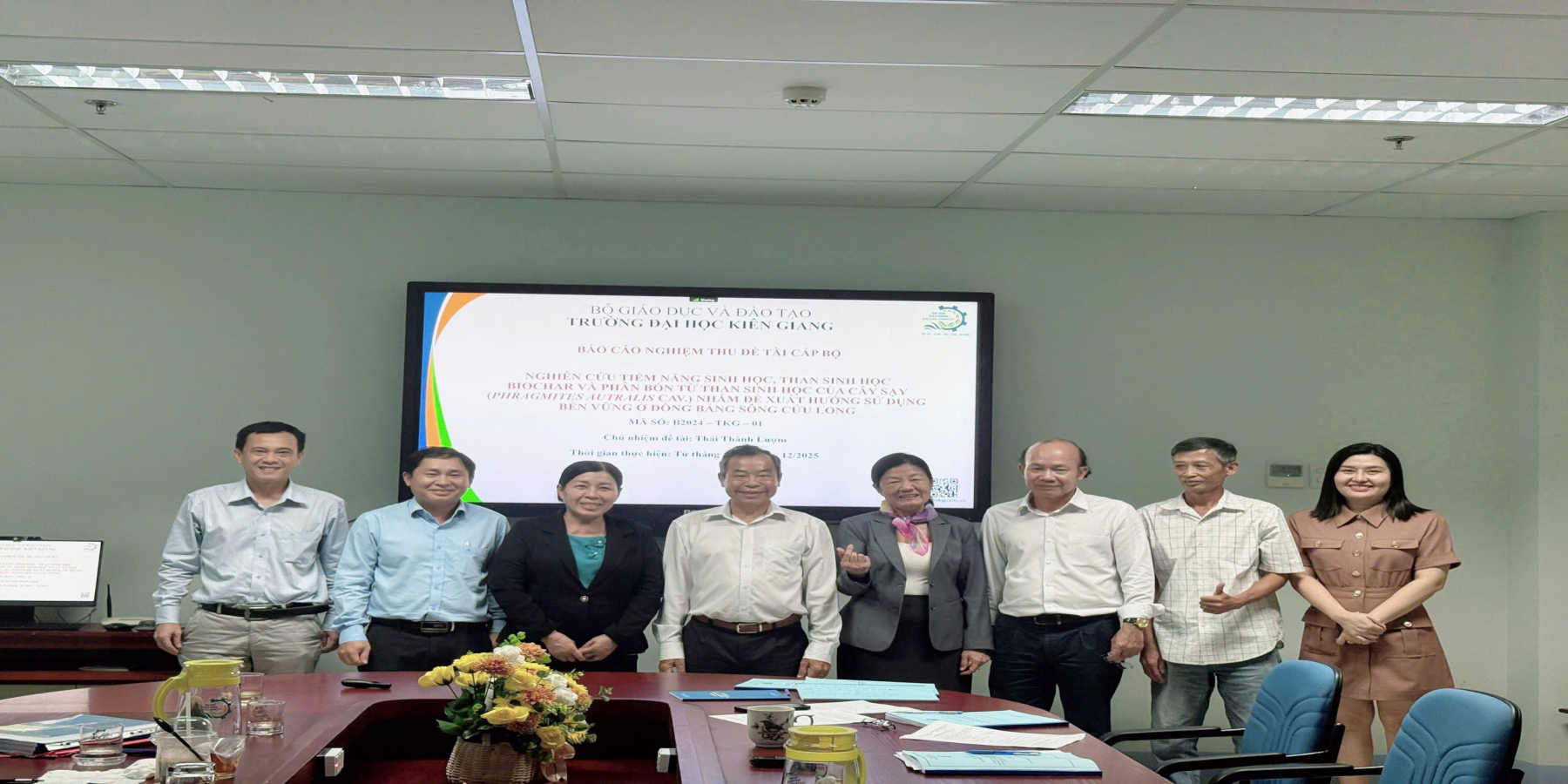 NGHIỆM THU CẤP CƠ SỞ ĐỀ TÀI KHOA HỌC VÀ CÔNG NGHỆ CẤP BỘ “NGHIÊN CỨU TIỀM NĂNG SINH HỌC, THAN SINH HỌC BIOCHAR VÀ PHÂN BÓN TỪ THAN SINH HỌC CỦA LOÀI SẬY (PHRAGMITES AUSTRALIS CAV.) NHẰM ĐỀ XUẤT HƯỚNG SỬ DỤNG BỀN VỮNG Ở ĐỒNG BẰNG SÔNG CỬU LONG”